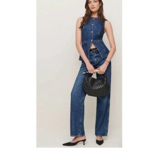 Sincerely Jules Blue Denim Vest with Button Detail